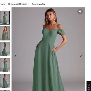 Azazie Elegant Green Maxi Dress